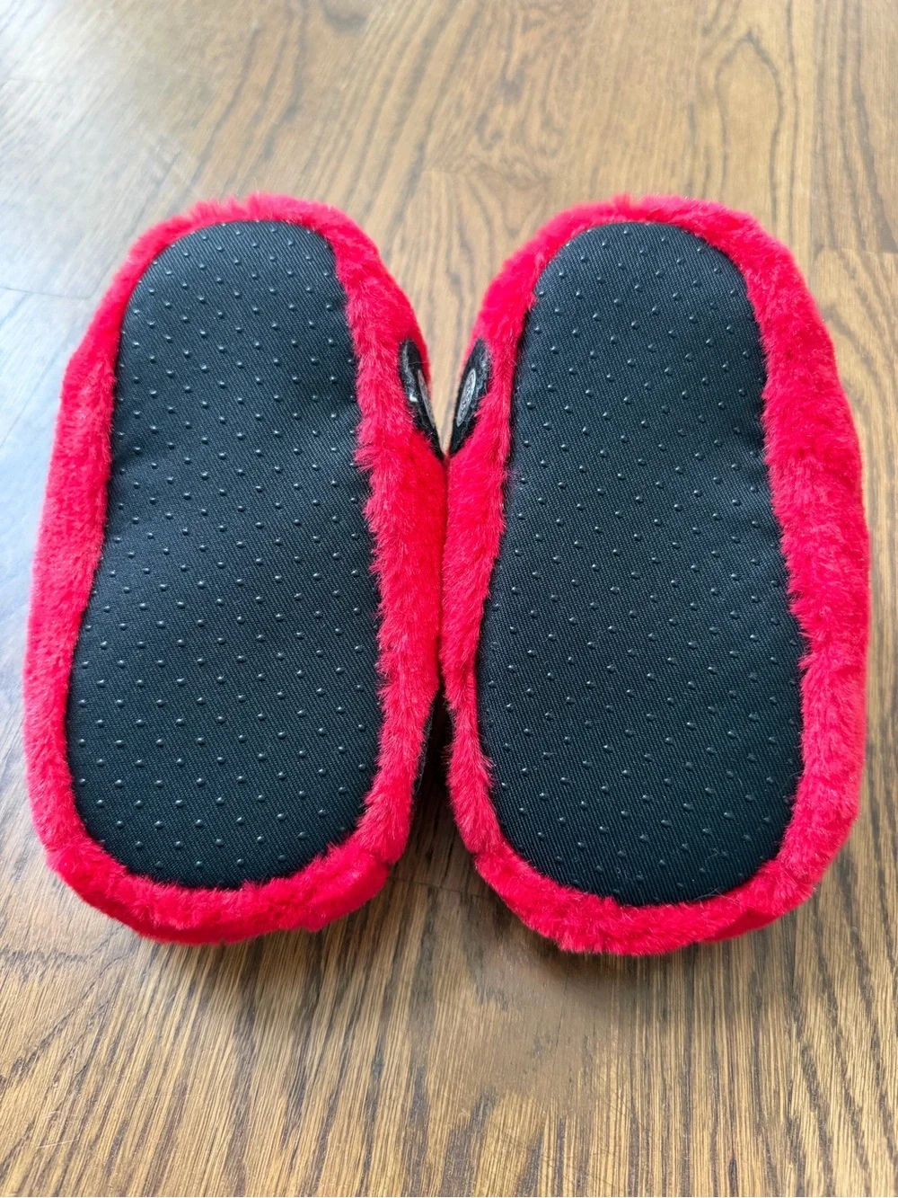 Carter’s Red Plush Fire Truck Slippers, toddler size 7-8